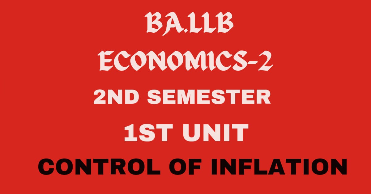 Explain the measures to control Inflation.