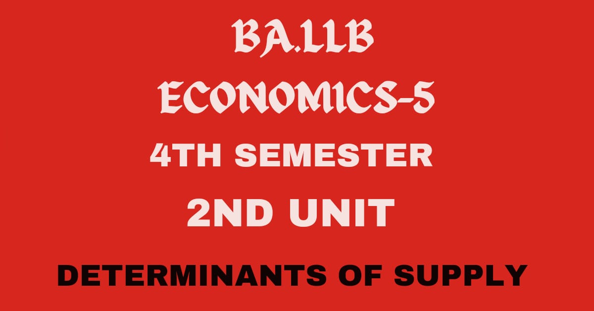 Explain the determinants of Supply.