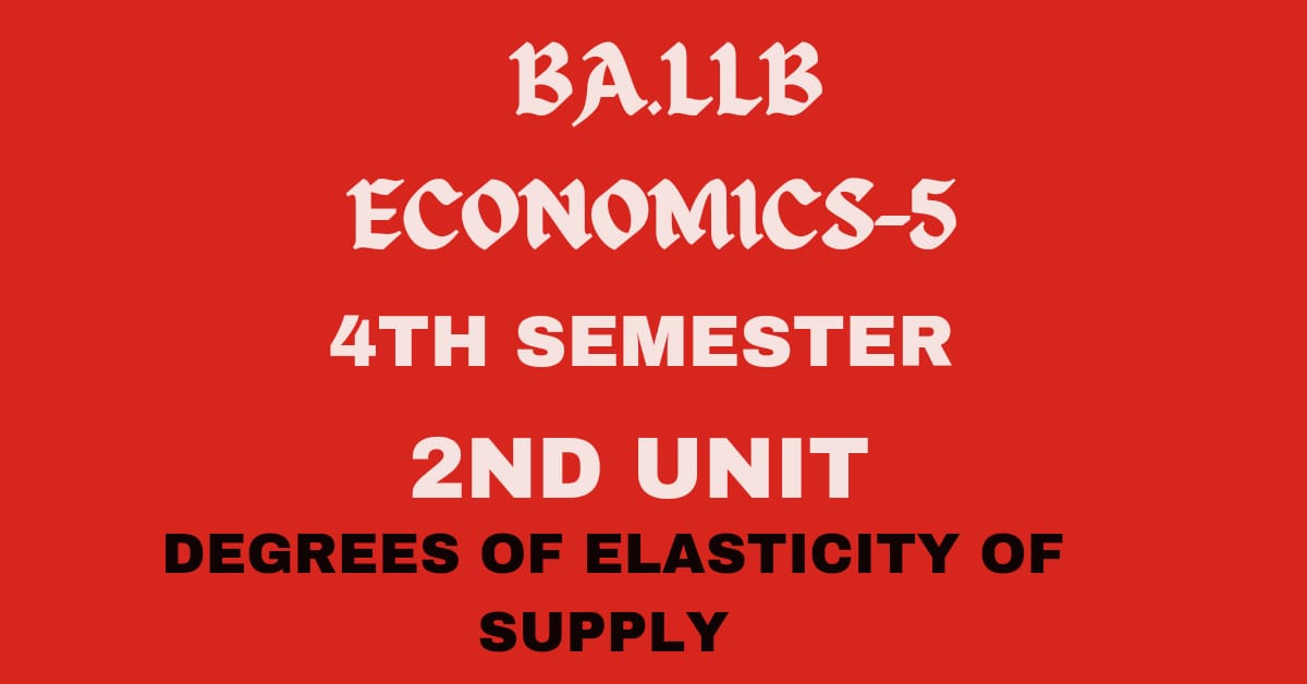 What is elasticity of supply? explain the degrees of elasticity of supply.